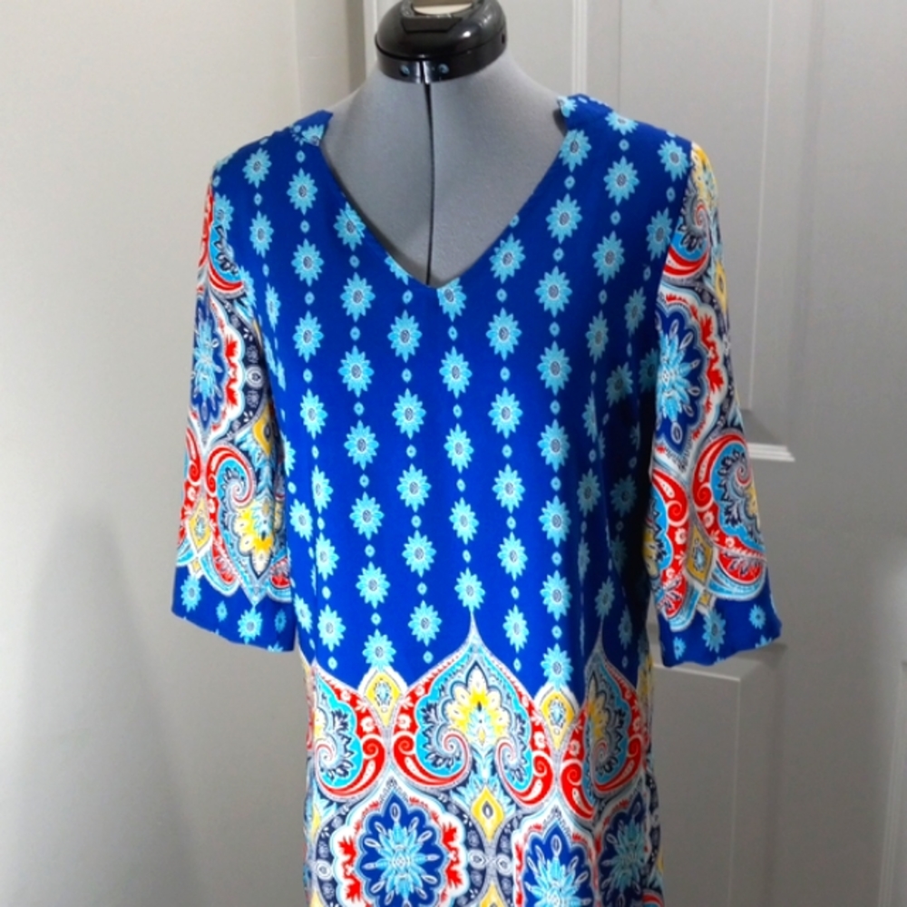 Pink Owl Sz S Navy/blue/ multi colored Dress